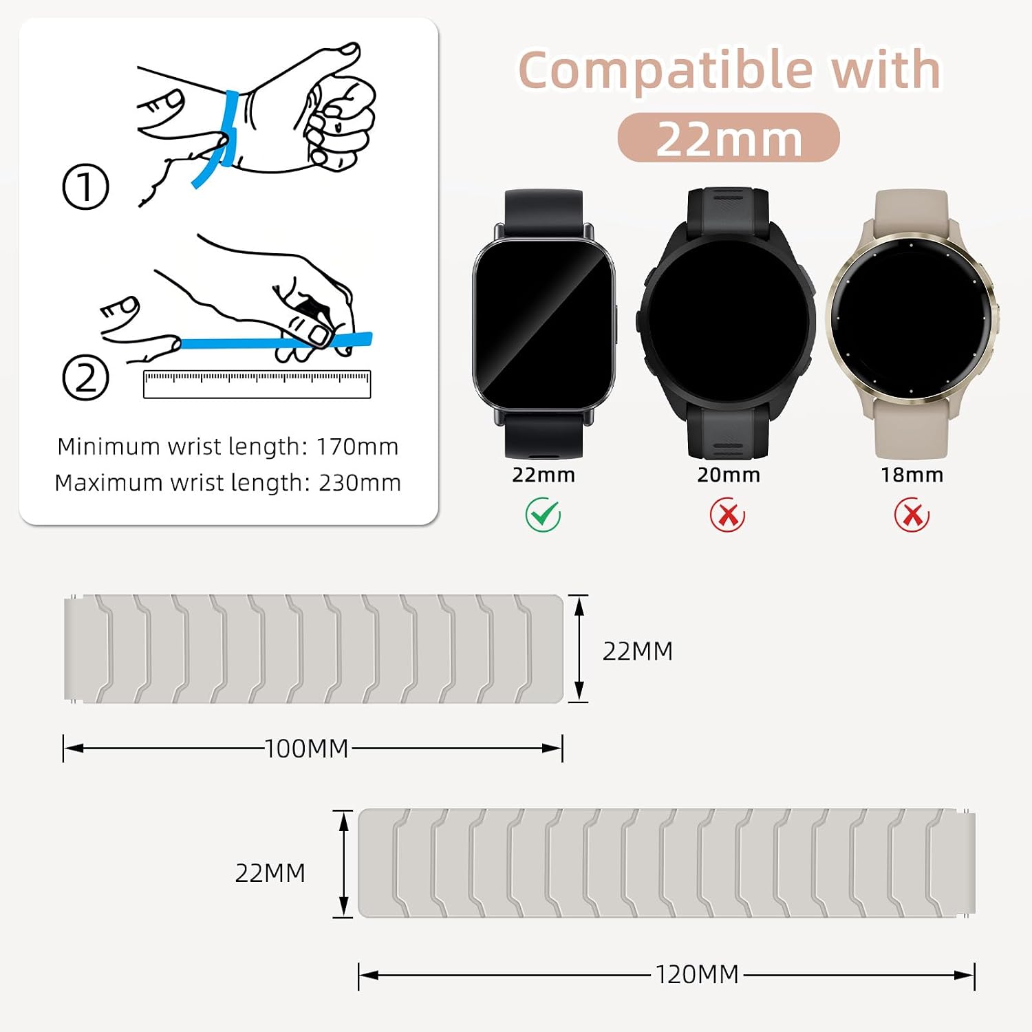Detalle de Hinnwer 22mm Magnetic Silicone Strap for Xiaomi Watch Range (S5, S4, Redmi Watch 5, S3, Mi Watch) – Starlight Pink