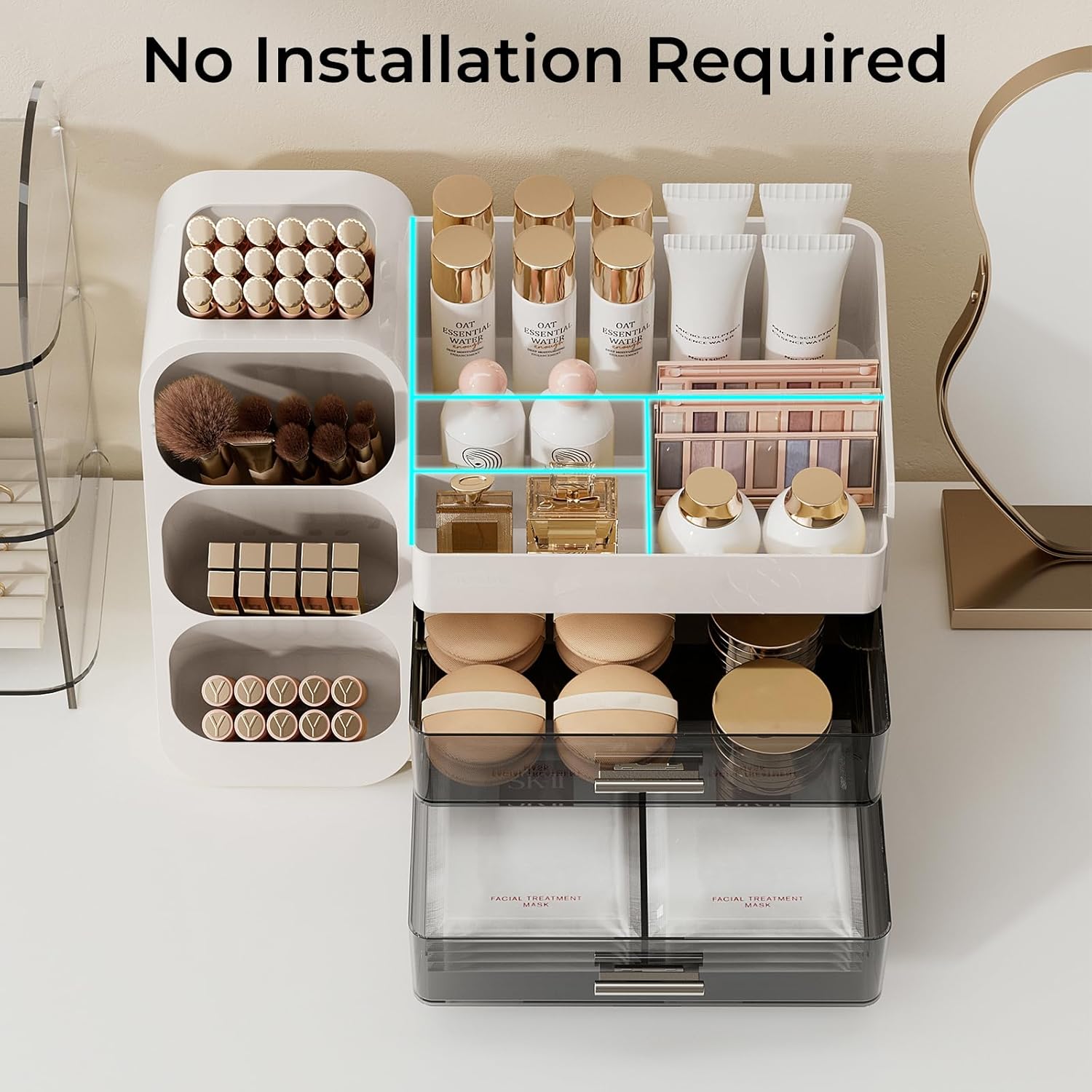 Thumbnail 4 de UFORU Makeup Organizer 2-drawer Vanity Organizer ๐