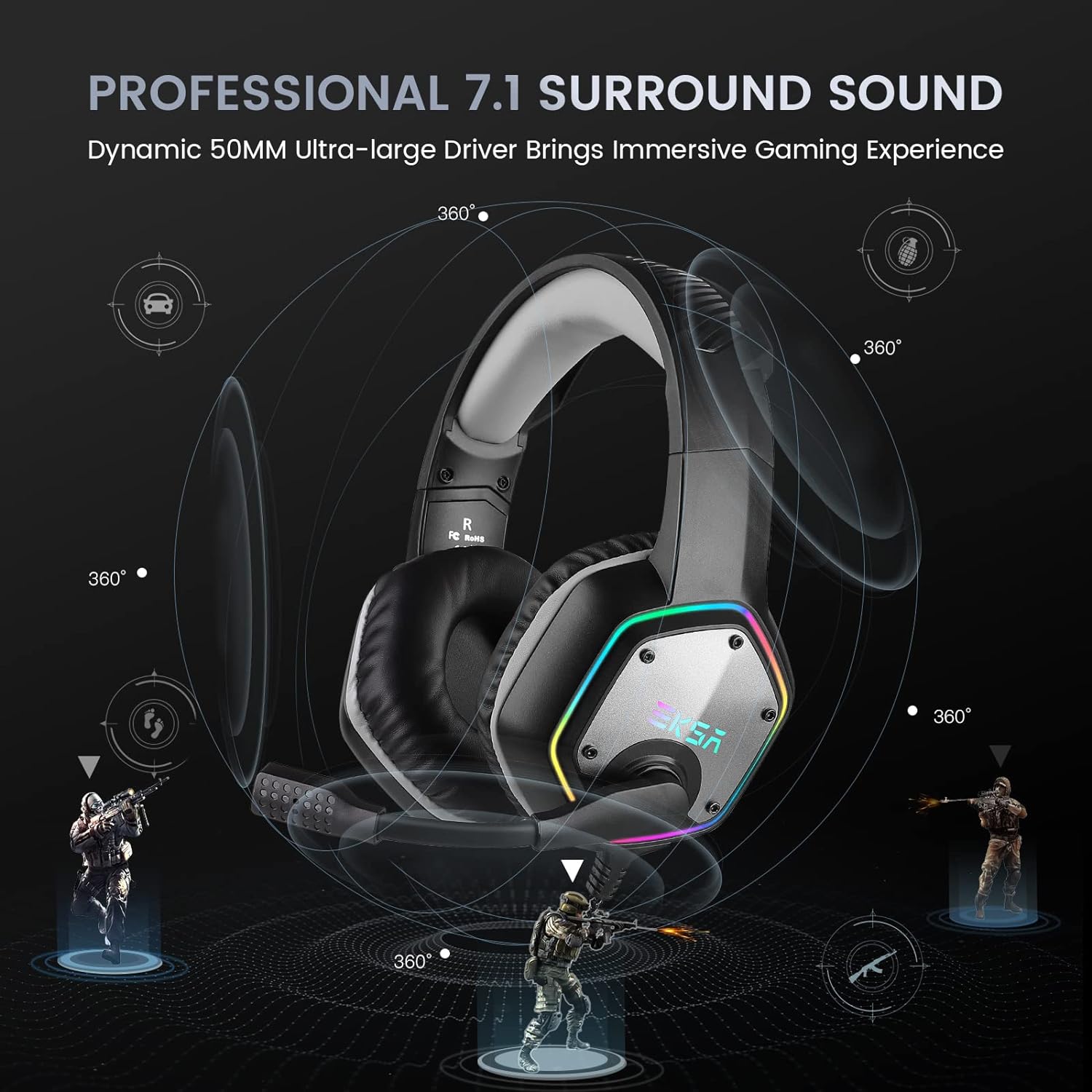 Thumbnail 2 de EKSA E1000 USB Gaming Headset 7.1