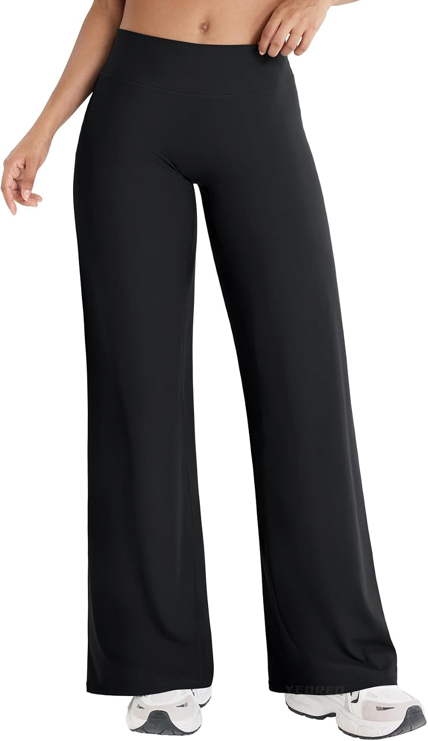 Detalle de YEOREO Ease Low-Rise Straight-Leg Workout Leggings, 31.5"/33", No Front Seam