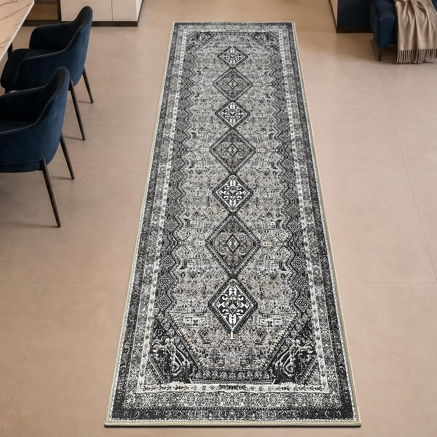 Thumbnail 3 de Keen Home Design 30"x84" Rug: Machine Washable Vintage Runner with Non-Slip Backing