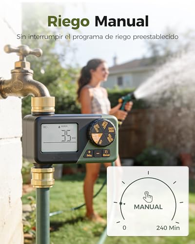 Thumbnail 6 de Diivoo Programador de Riego con Entrada y Salida de Latón | IP66, Retraso por Lluvia y Riego Manual