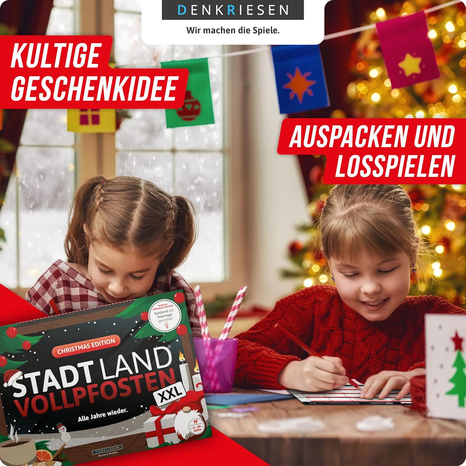 Thumbnail 4 de DENKRIESEN Stadt Land VOLLPFOSTEN® – Christmas Edition „Alle Jahre wieder“ (A3) Weihnachtsspiel