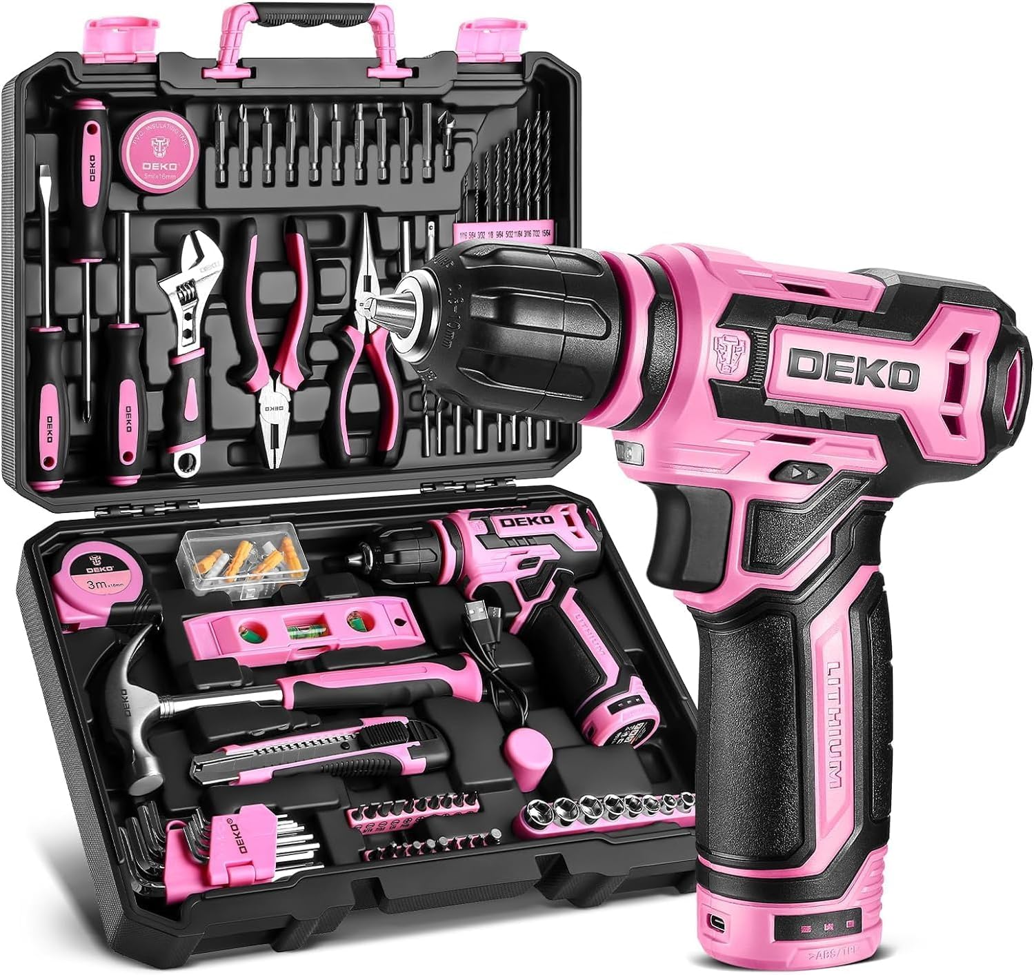 Detalle de DEKO Werkzeugkoffer 133-teiliges Set mit 12 V