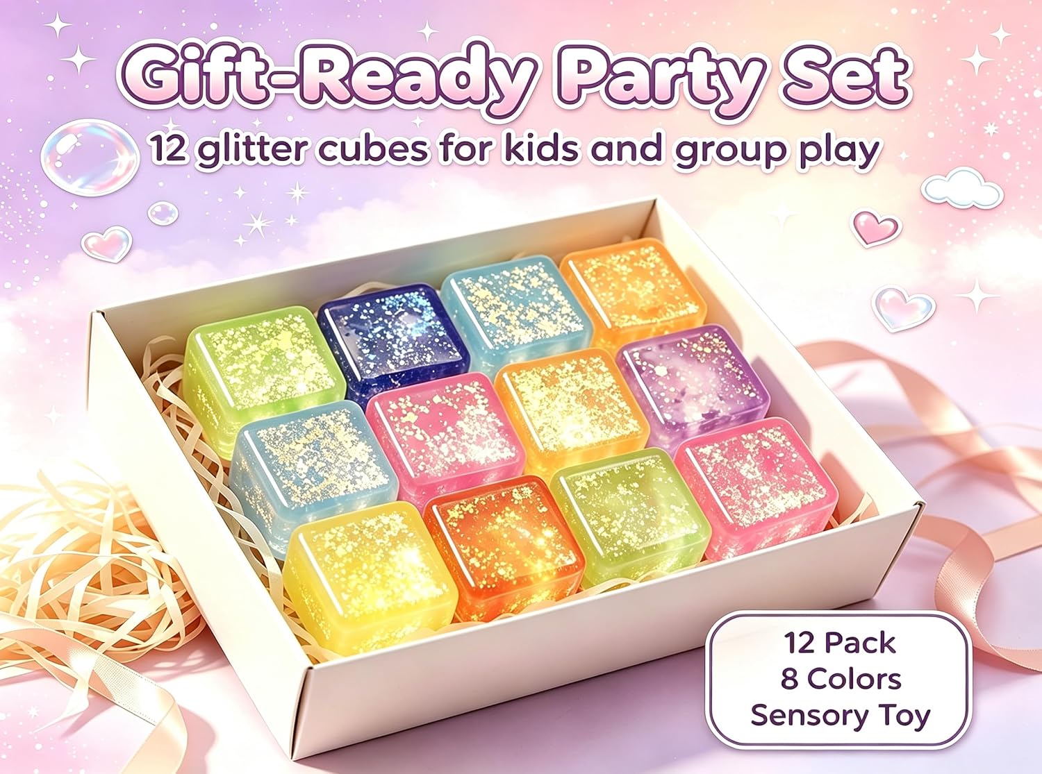 Thumbnail 6 de Glitter Cube Fidget Toys, 12-Pack
