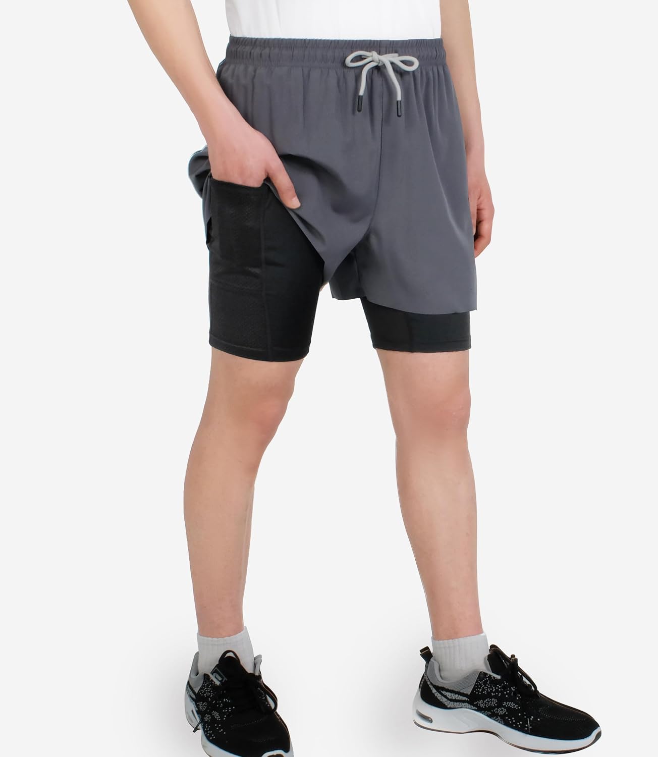 Detalle de TLAENSON Boys' 2-in-1 Running Shorts