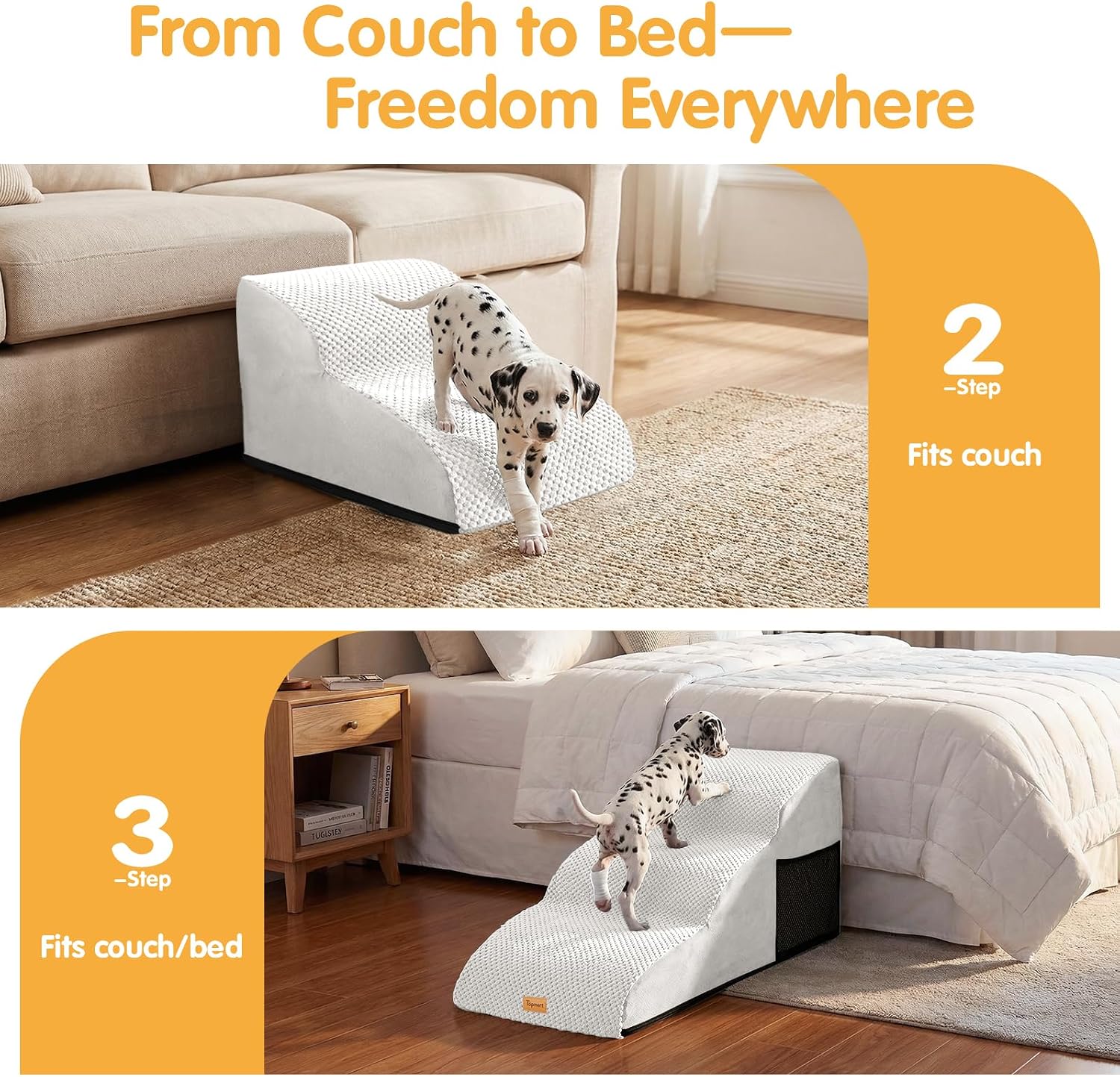 Thumbnail 6 de Topmart Foam Dog Stairs, 2 Tiers