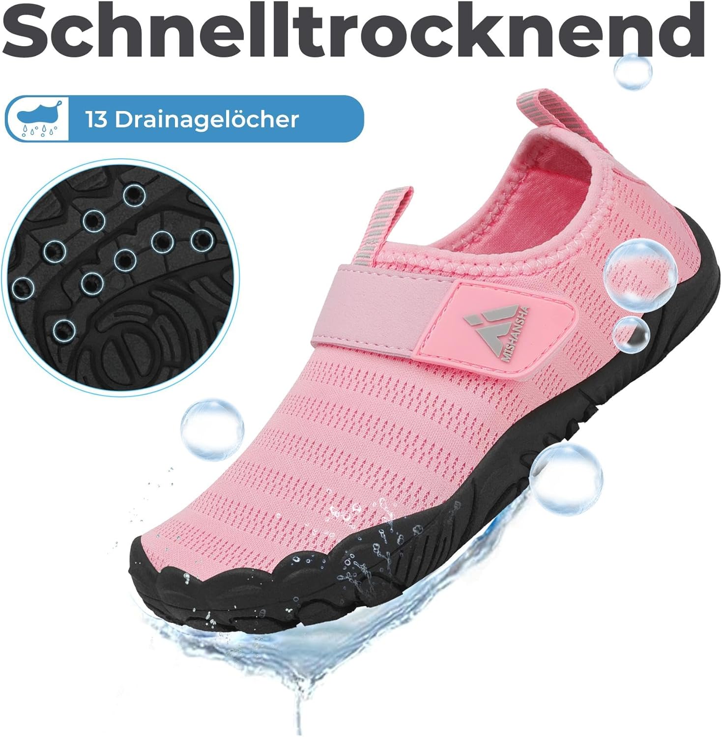 Thumbnail 2 de Mishansha Kinder Badeschuhe Schnell trocknend – rutschfest, atmungsaktiv, Barfußschuhe Gr. 24–35
