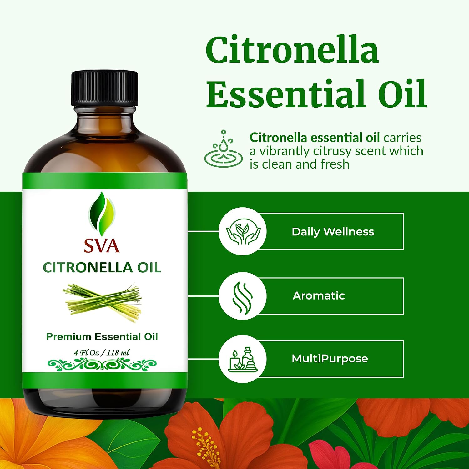 Detalle 2 de SVA Citronella Essential Oil 4 Fl Oz