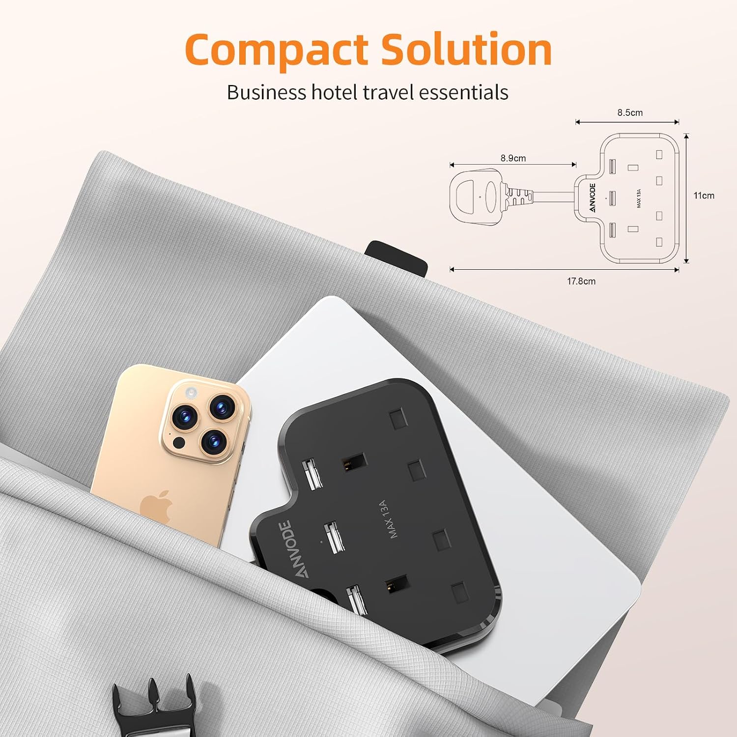 Detalle 2 de Double Plug Adaptor with USB 3250W