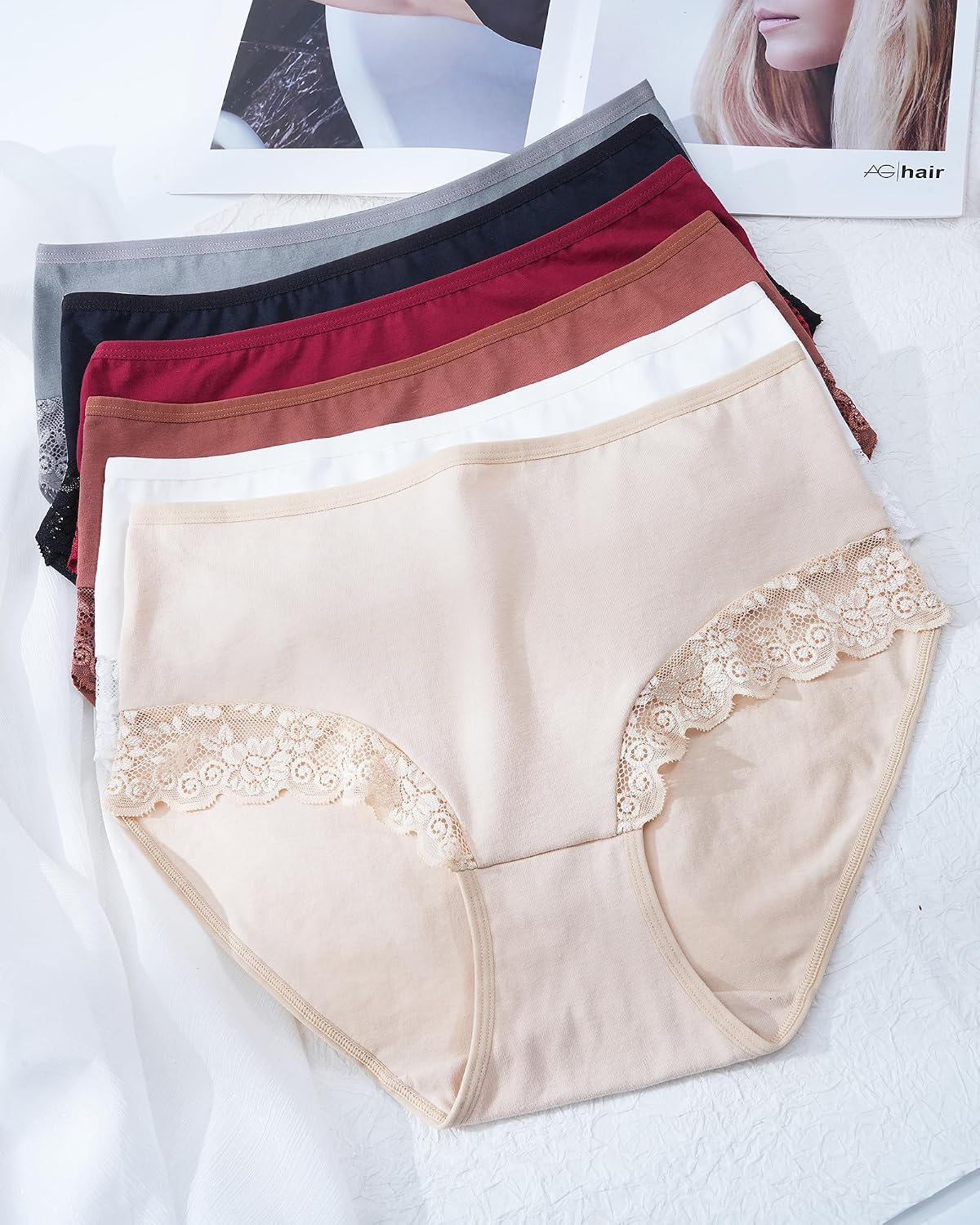 Detalle de Culotte grande taille coton dentelle 6 lots