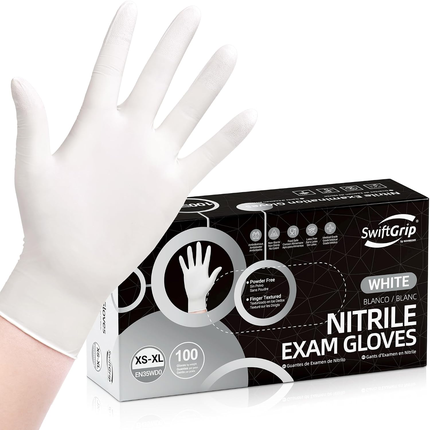 Detalle de SwiftGrip 3-mil Nitrile Exam Gloves, Medium
