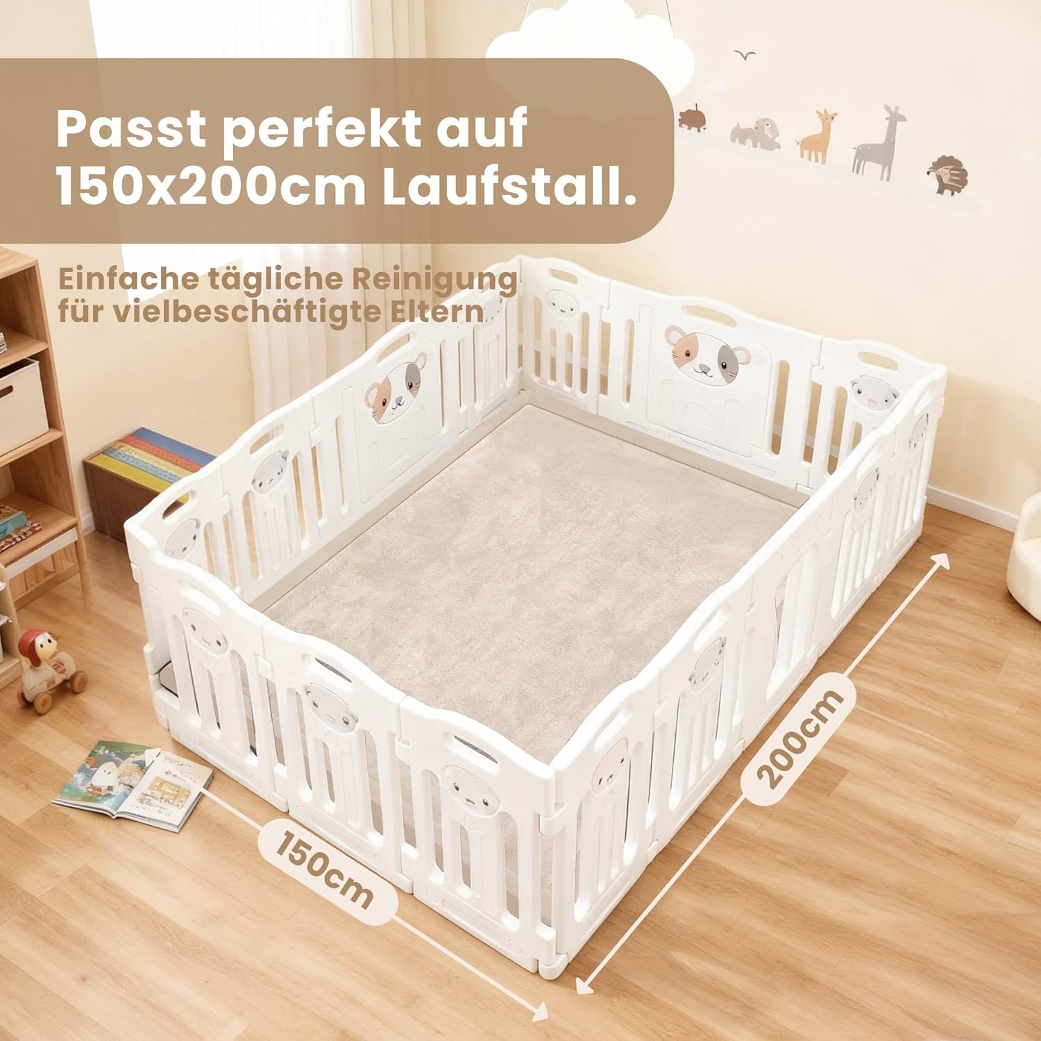 Thumbnail 6 de ACOMOPACK Baby Krabbelmatte 150x200x3,5 cm – große Spielmatte mit Schaumfüllung & rutschfester Unterseite