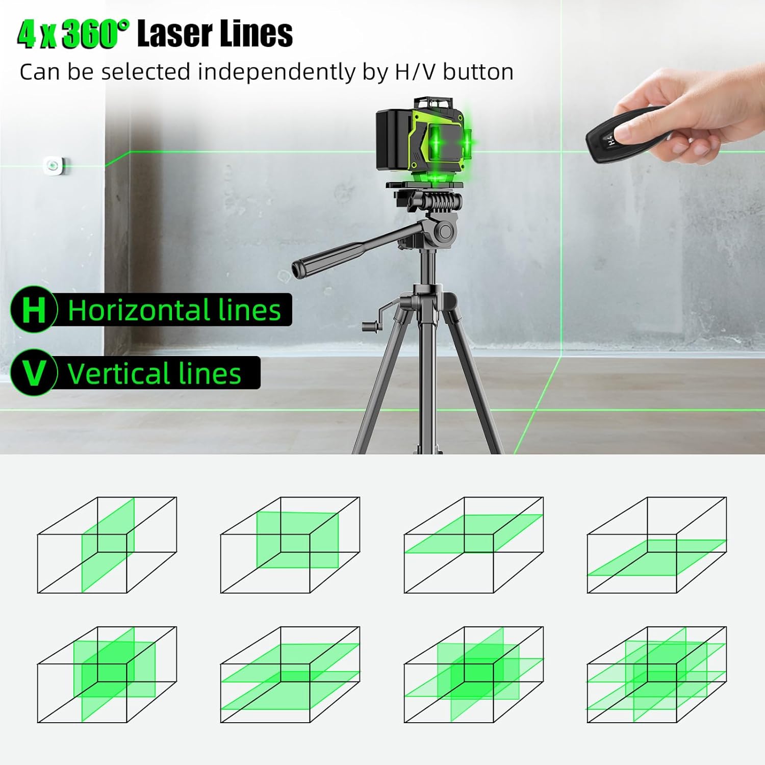 Thumbnail 2 de Livella Laser Autolivellante a 16 Linee 4x360° verde + telecomando – versione con base magnetica