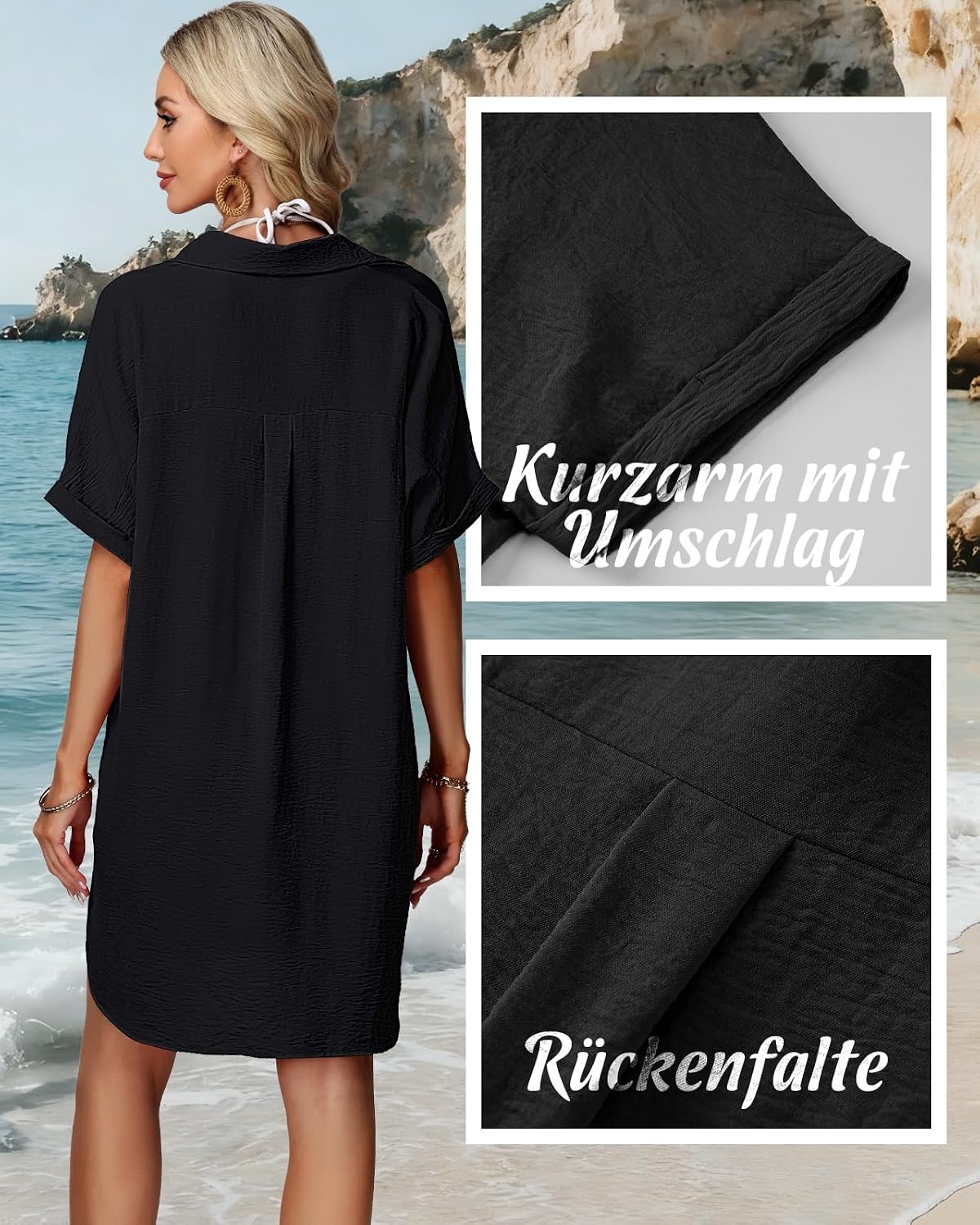 Detalle de Tanmolo Damen Strandkleid – leichter Bikini Cover Up für Sommer und Strand