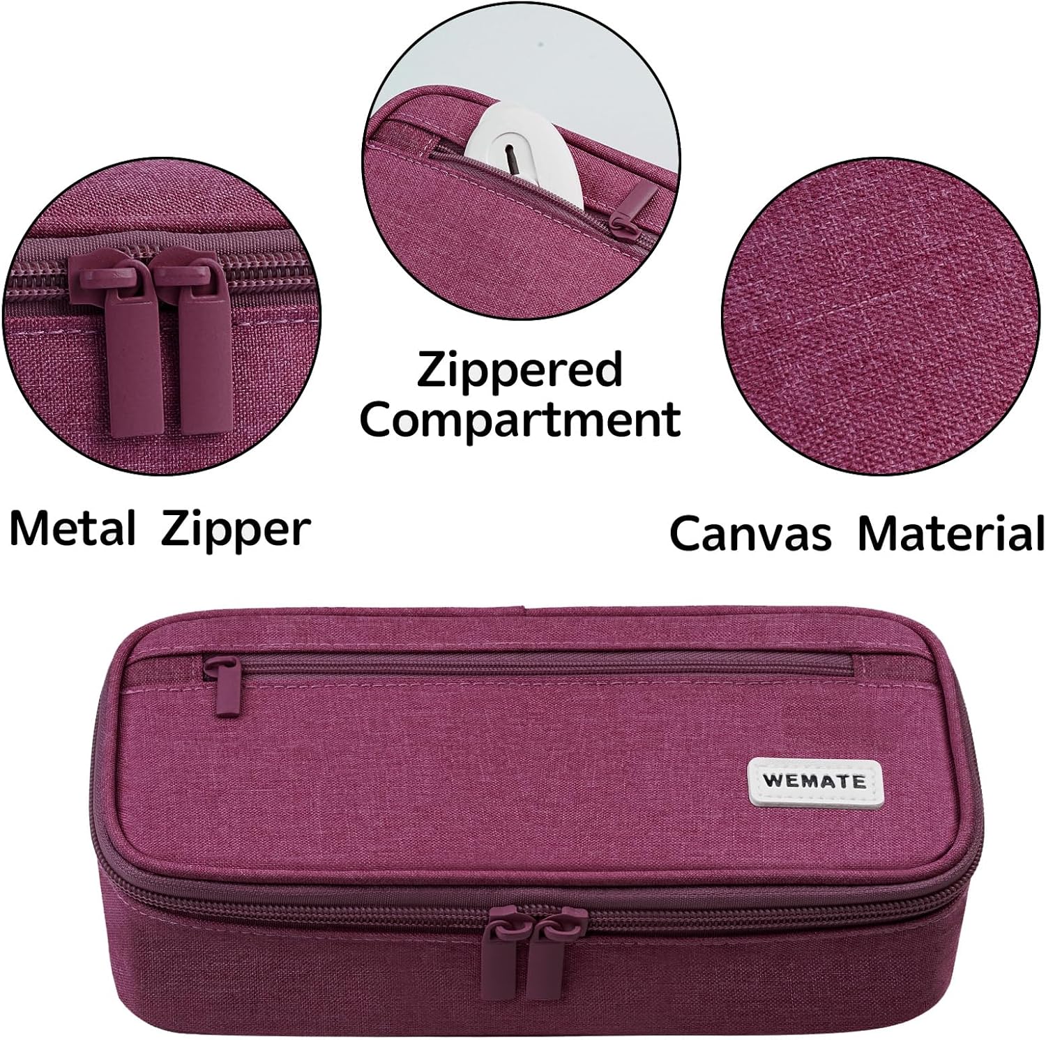 Detalle de WEMATE Large Pencil Case: A practical, durable organiser for daily stationery