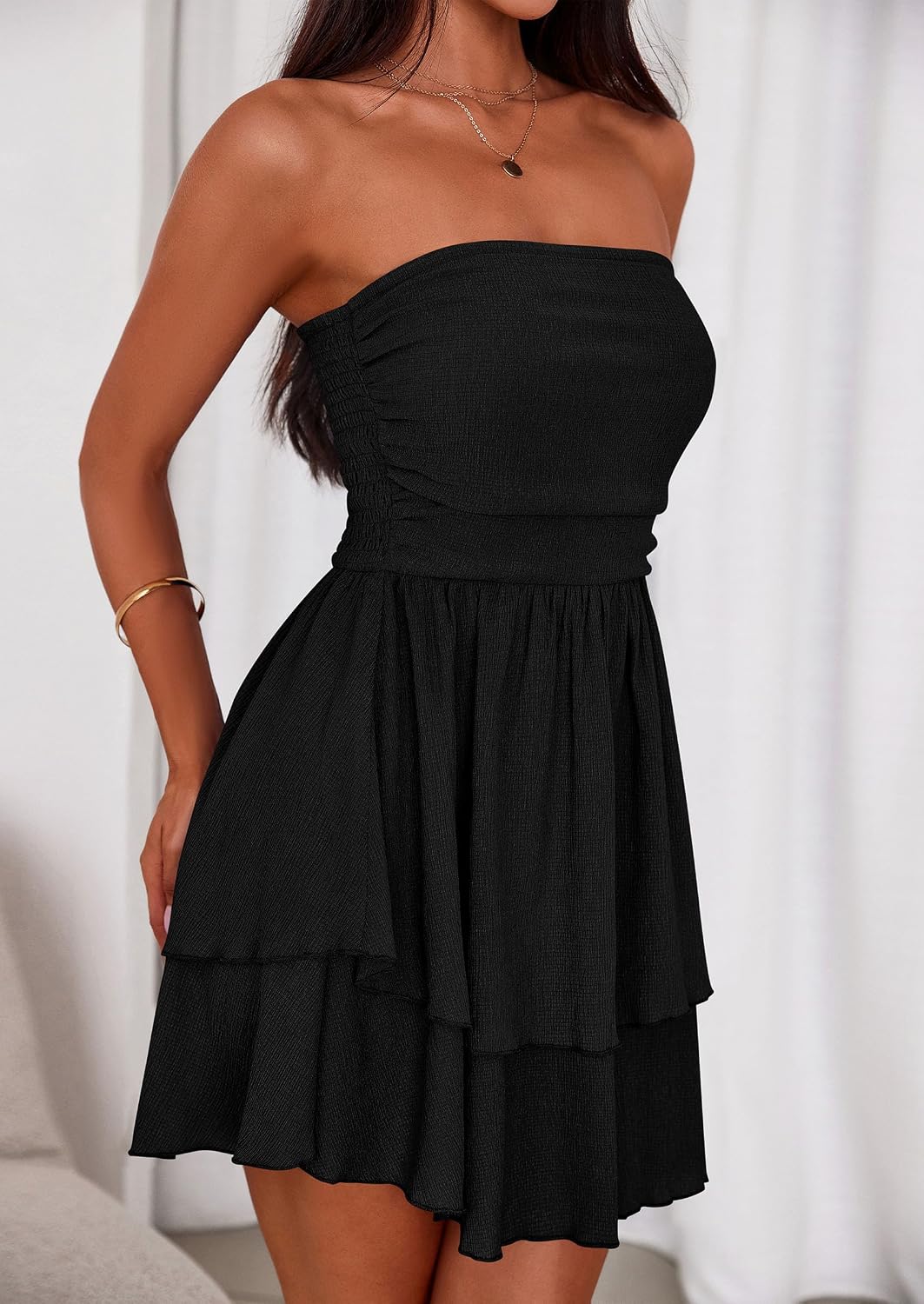 Detalle 2 de PRETTYGARDEN Women's 2026 Summer Strapless Tube Mini Dress
