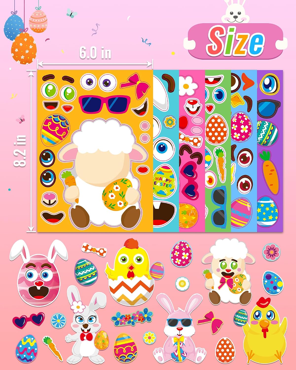Detalle 2 de Greingways 36 Sheets Easter Stickers for Kids 🐣
