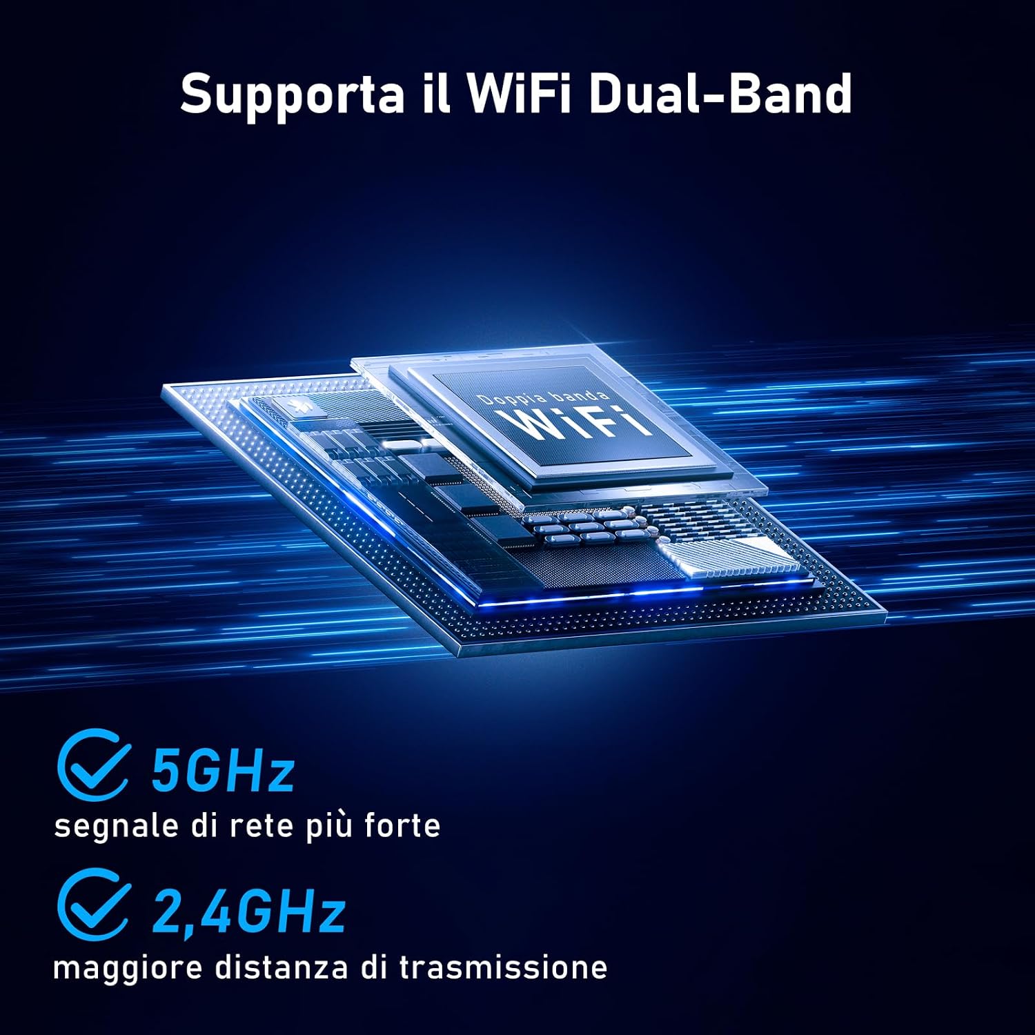 Detalle 2 de Telecamera Pannello Solare 2K 4MP con Wi‑Fi Dual Band, 6W Panello e Batteria 7800 mAh