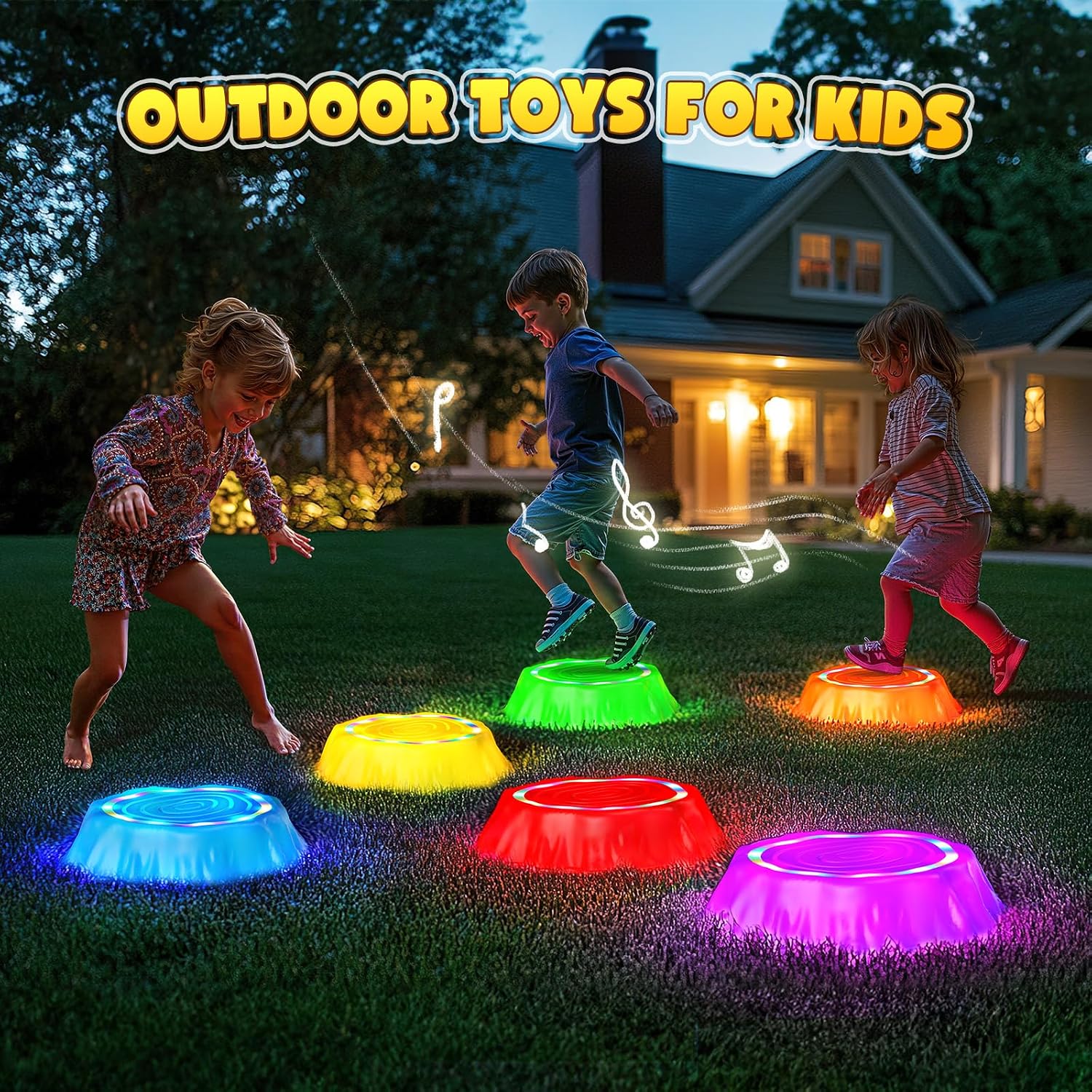 Detalle 2 de Jofuni Light Up Musical Stepping Stones 6 pcs ๐งฉ