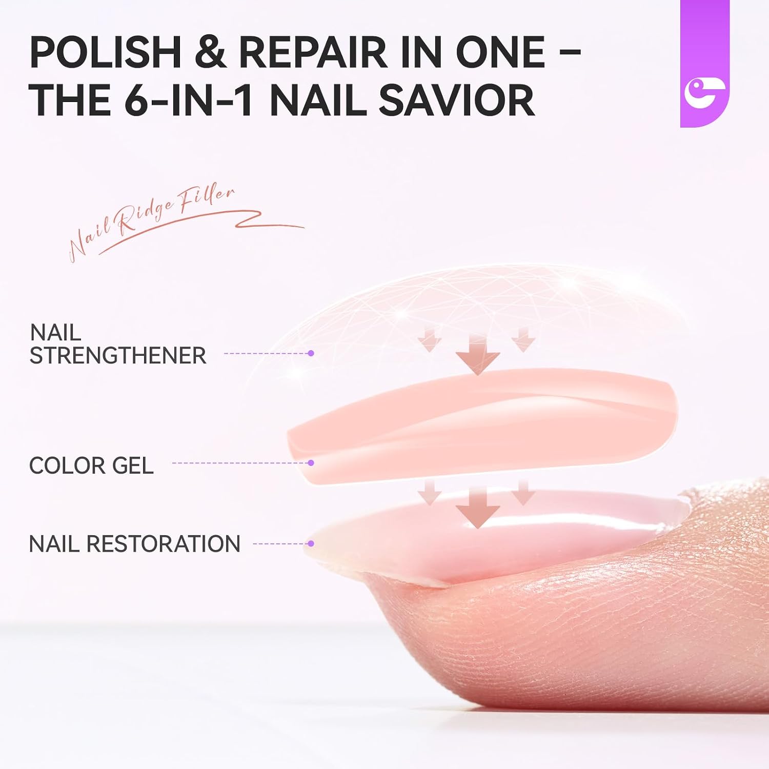 Detalle 2 de gelike ec Nail Strengthener Nude Blush