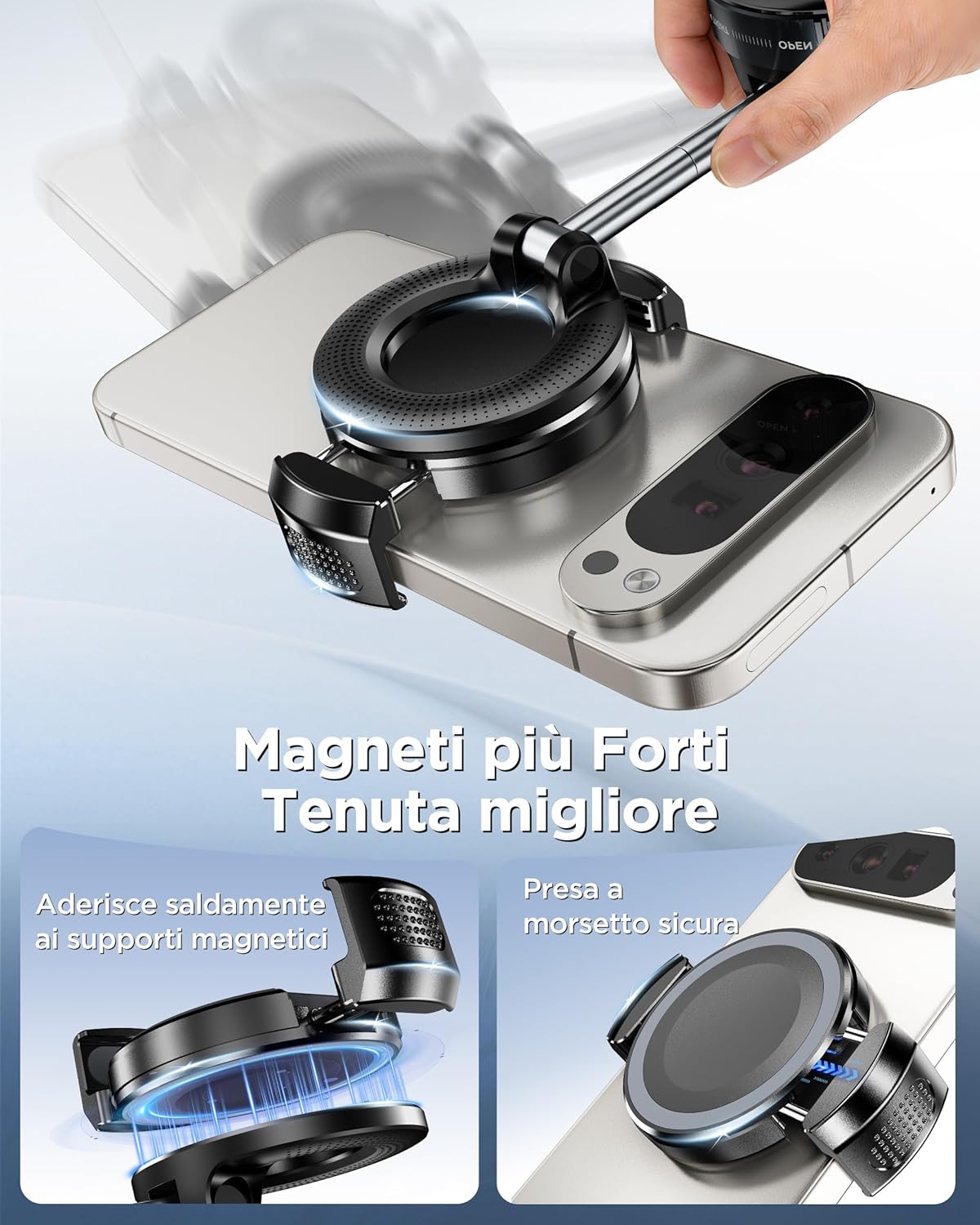 Thumbnail 5 de MSXTTLY Clip Porta Cellulare Auto VMag-GC 2026 magnetico: solo clip, senza anello adesivo