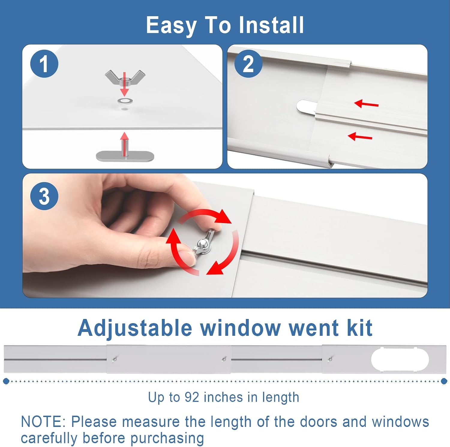 Detalle de Portable AC Window Vent Kit with 5.9" Diameter Coupler and 59" Exhaust Hose