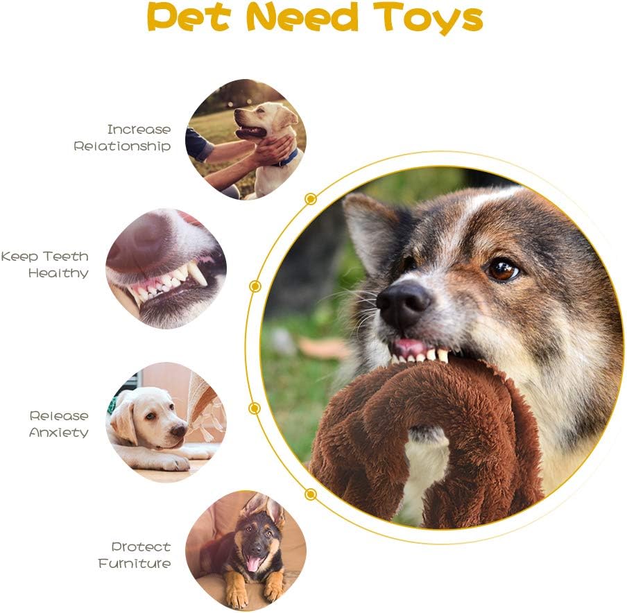 Detalle de FIREOR Dog Toys Plush Squeaky Dog Toy Set, 5-Pack No-Stuffing Animals