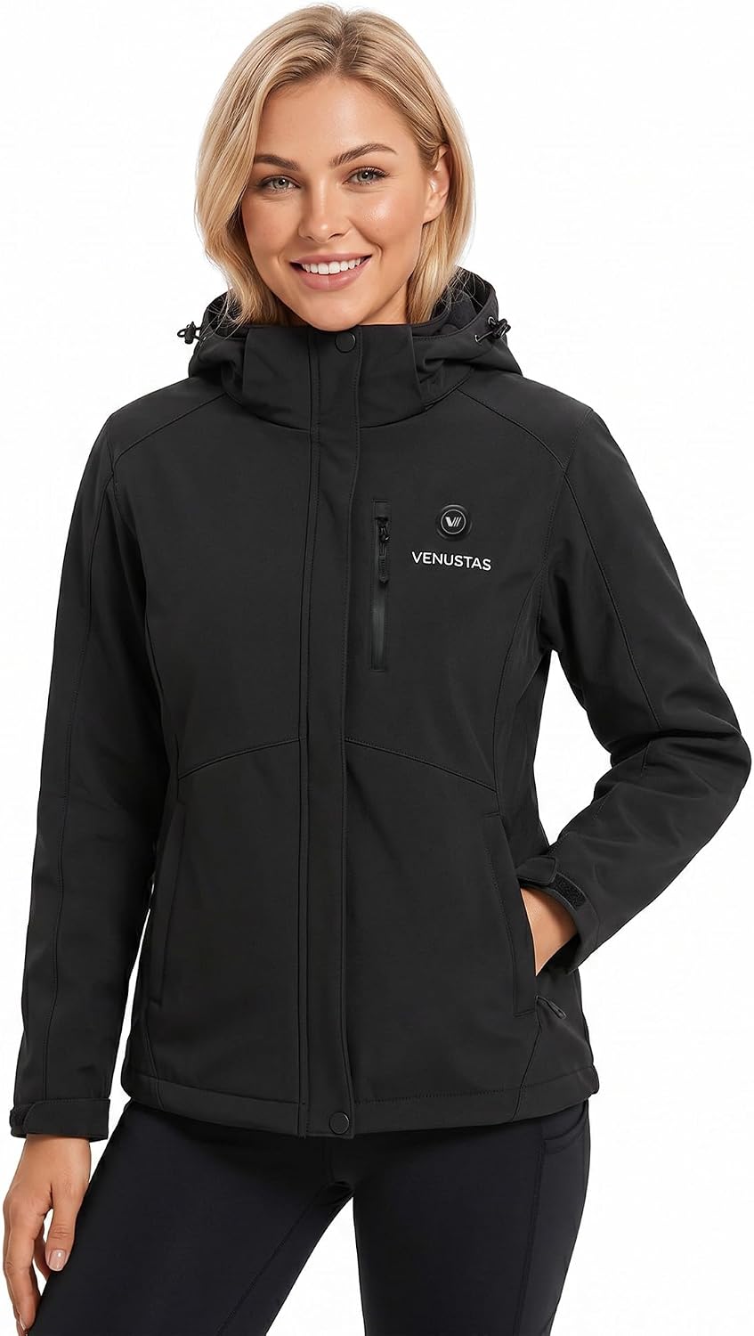 Detalle 2 de Venustas Venustas-6000 Women's Heated Waterproof Jacket, 20K Shell, Detachable Hood