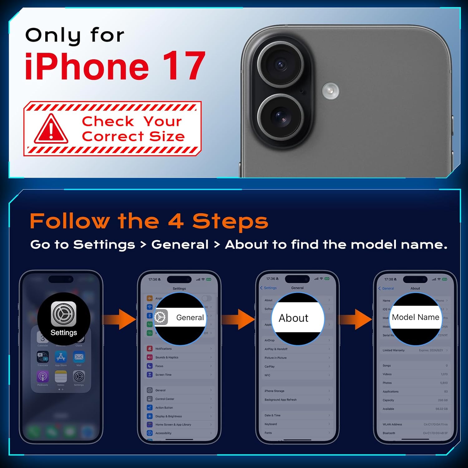 Thumbnail 6 de Anqrp Armor Handyhülle für iPhone 17 mit Ring-Ständer – stoßfeste Schutzhülle mit Metallplatte für Magnethalter, Schwarz