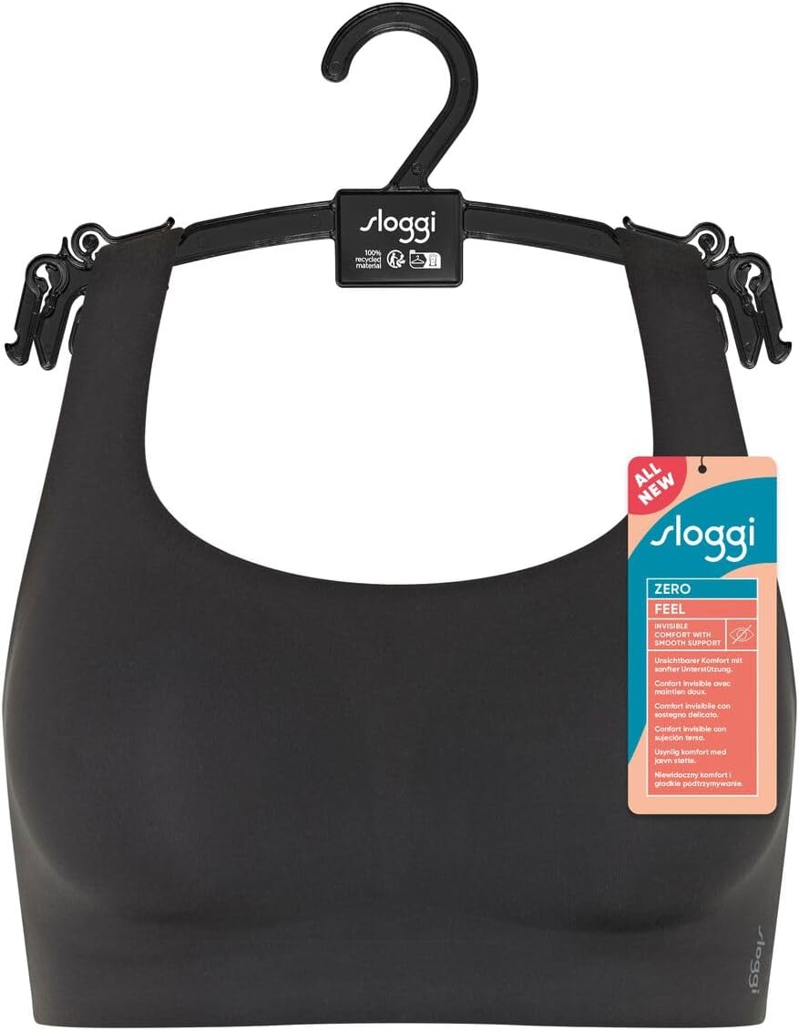 Detalle de Sloggi Damen Nahtloser BH Zero Feel 2.0 Soft Bra – ohne Bügel, gepolstert, verstellbare Träger