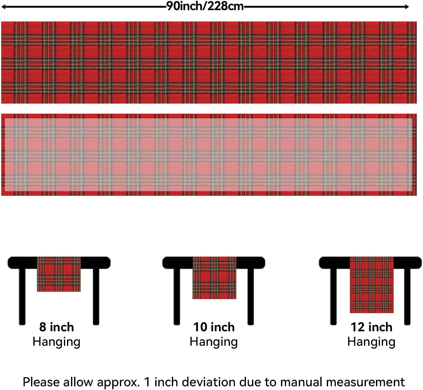 Detalle 1 de Softalker Christmas Table Runner 13 x 90 Inch