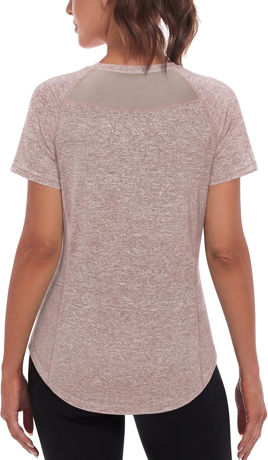 Wayleb T Shirt Sport Femme à Manches Courtes, Col Rond, Maille Respirante et Séchage Rapide