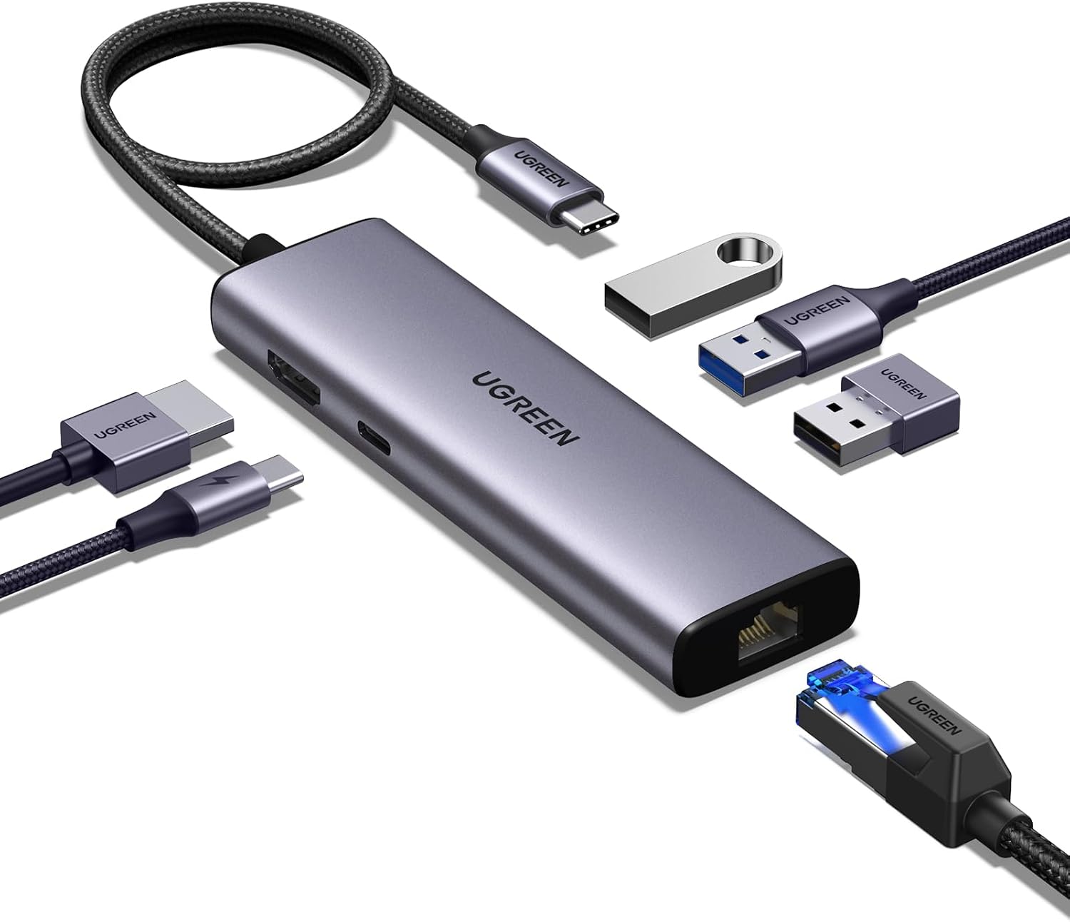 Detalle de UGREEN Revodok USB C Hub 6‑in‑1