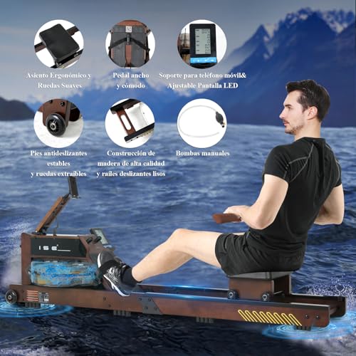 Detalle 2 de ISE Rameur Pliable à Eau 30 kg ⚙