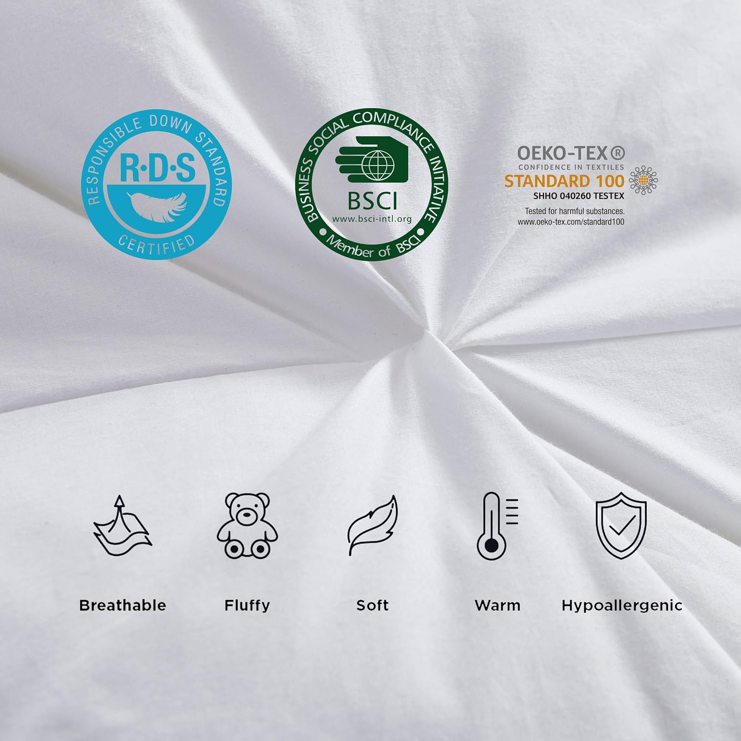 Thumbnail 4 de Luxurious All-Season Goose Down Comforter (California King, 106 x 90) with Pinch Pleat Design