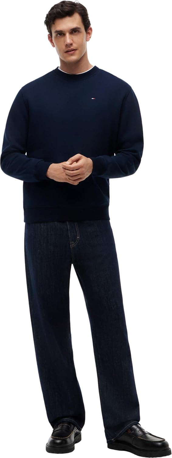 Thumbnail 4 de Tommy Jeans Herren Sweatshirt Regular Fit Flag Fleece Rundhalsausschnitt