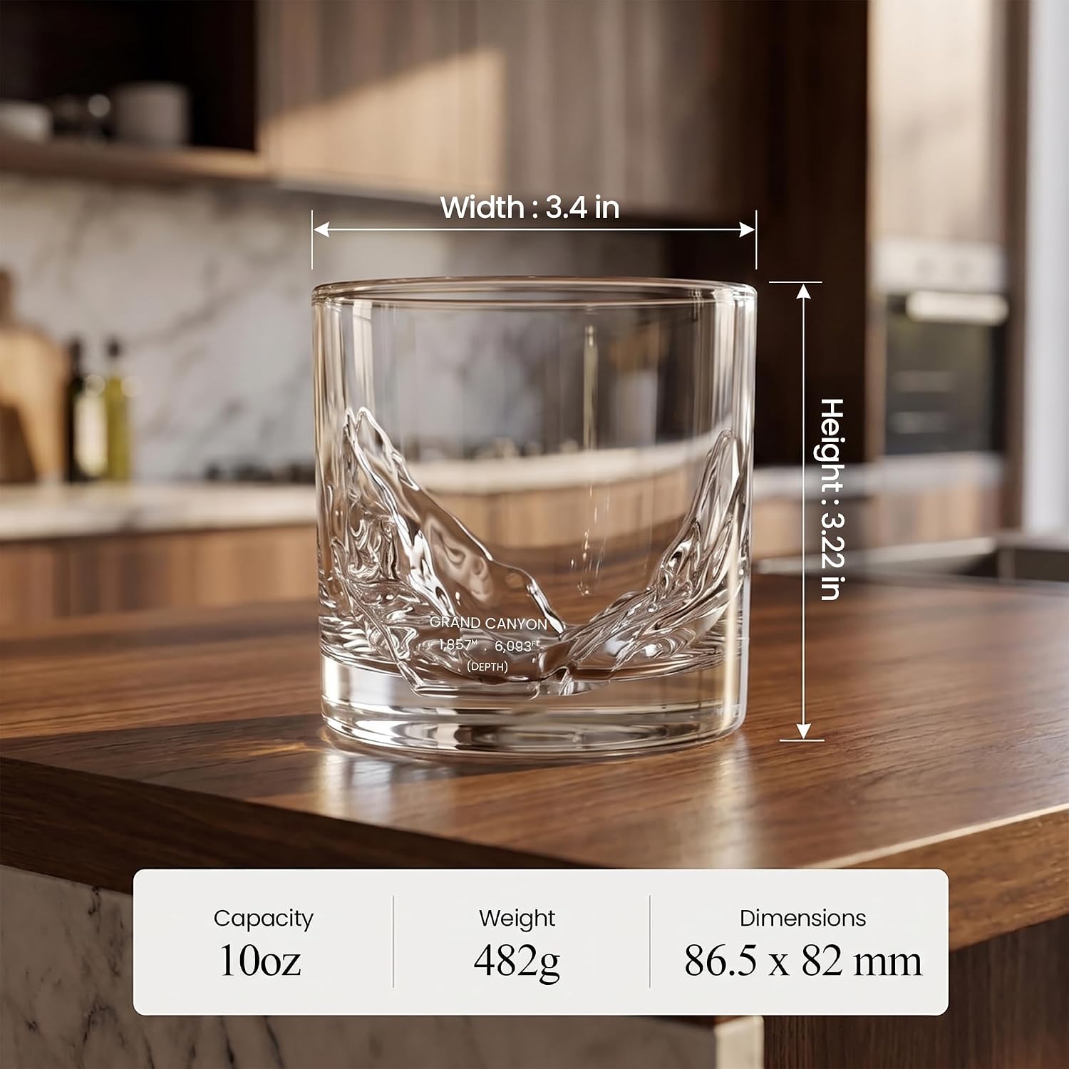 Detalle de LIITON L33144 Grand Canyon whiskyglas i blyfri kristall, 2-pack, 295 ml