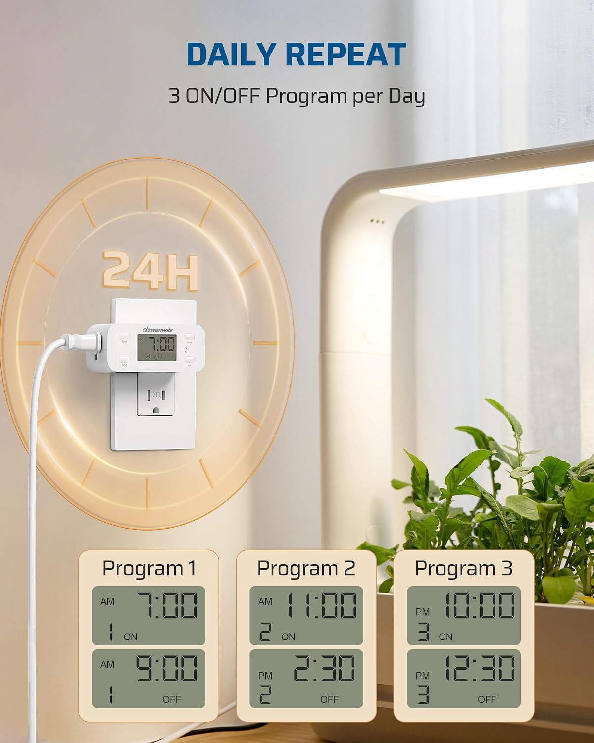 Detalle de DEWENWILS Indoor Timer Outlet 2-Pack