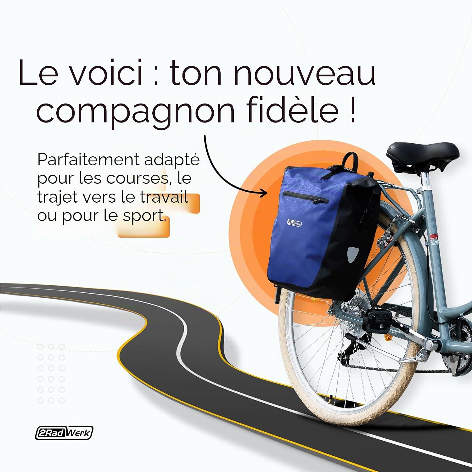Detalle 2 de 2Radwerk Sacoche de vélo: Sacoche imperméable et polyvalente pour porte-bagages
