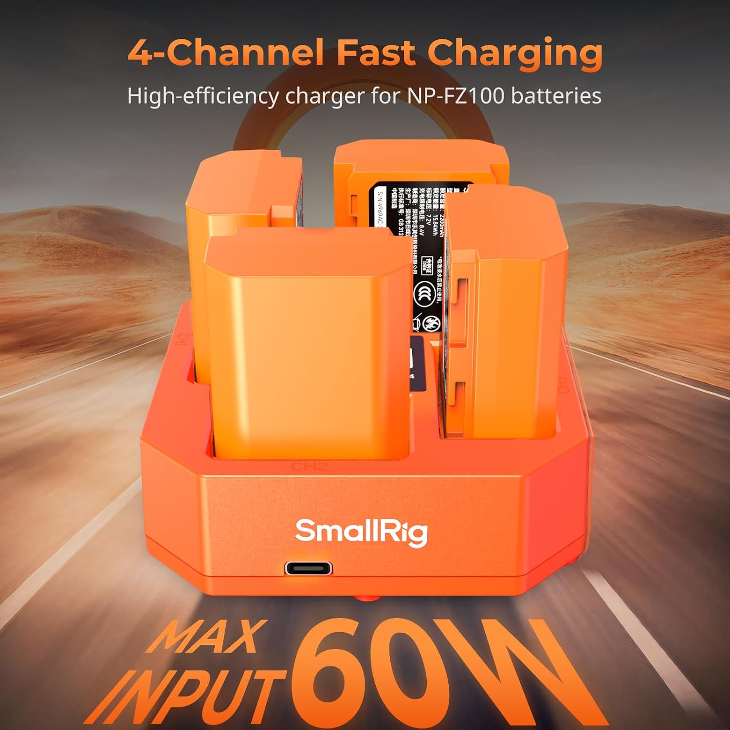 Detalle 2 de SMALLRIG 4839 Chargeur 4 canaux 60 W