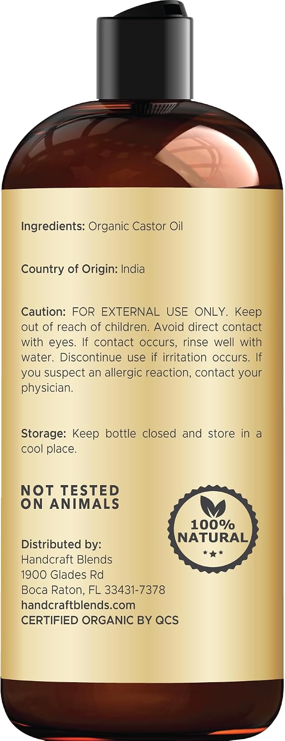 Thumbnail 3 de Handcraft Blends Organic Castor Oil 473 ml – 100% Pure & Natural Carrier Oil