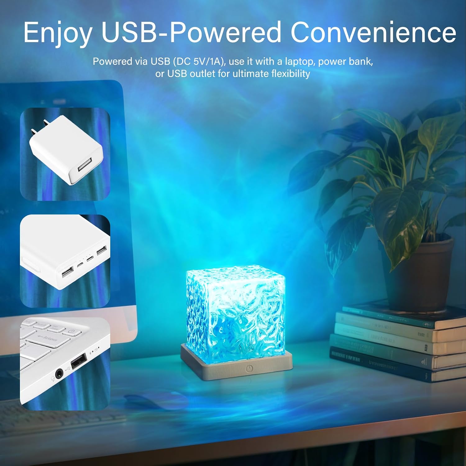 Detalle de VoMii Aurora Lamp Ocean Wave Projector, 16 Colors, Remote and Dimmable LED