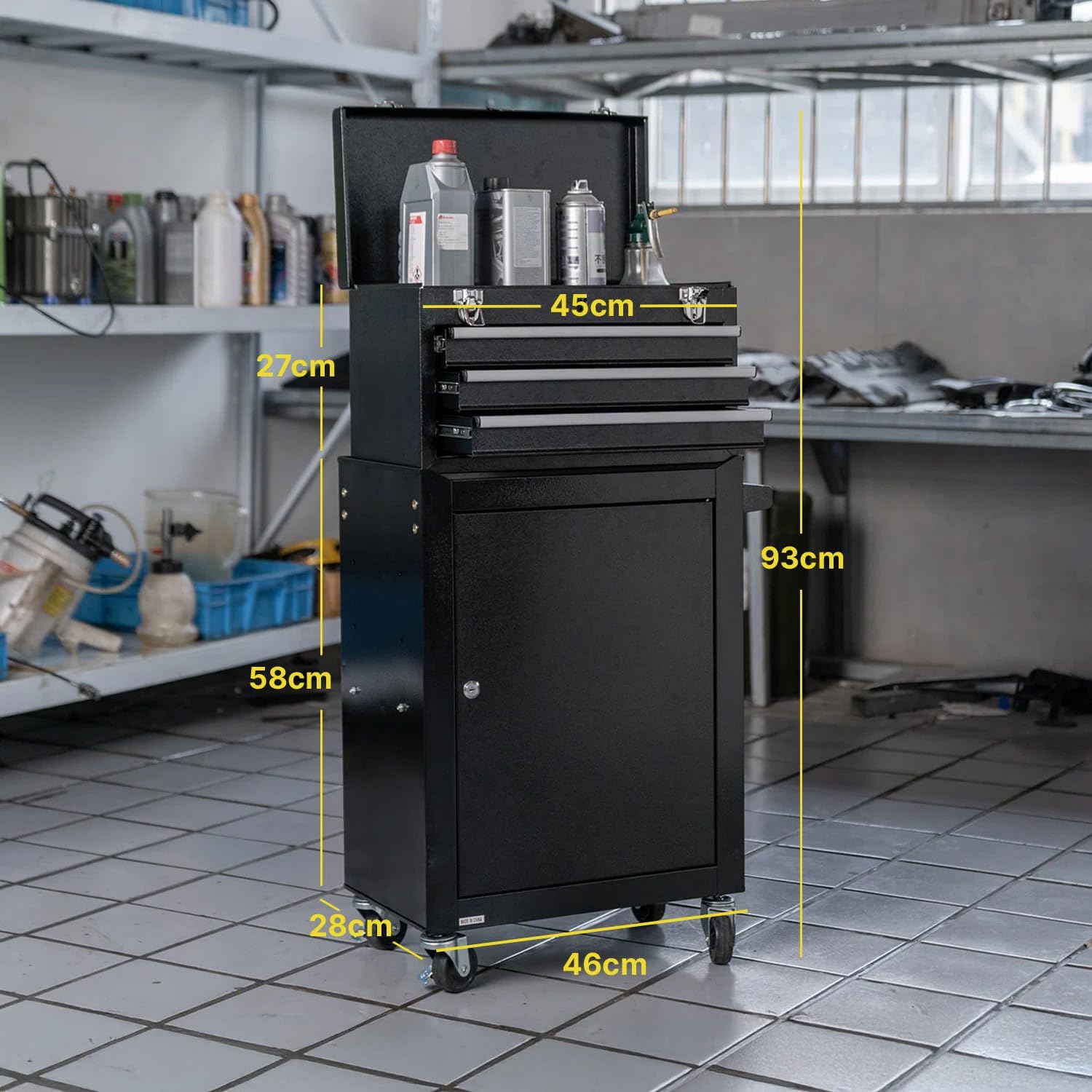 Detalle 2 de DAIMANN Carrello porta attrezzi 3 cassetti 🛠