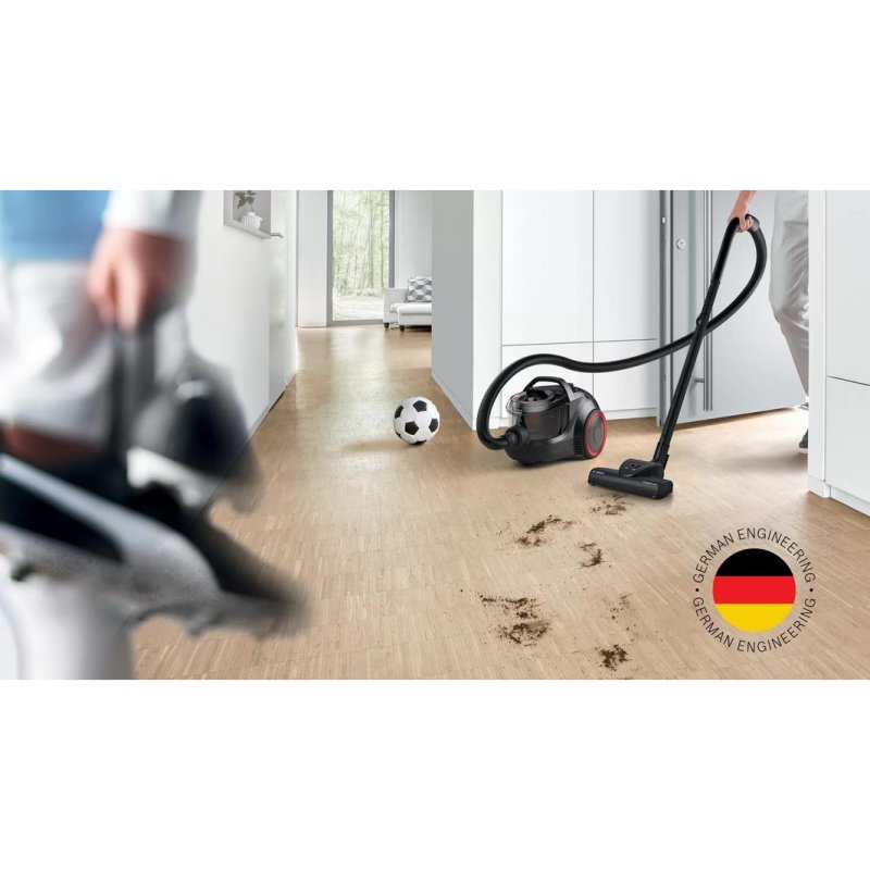 Detalle 2 de Bosch Serie 4 BGS21POW2 600W HEPA 13 2L: aspiración profunda sin bolsa, para hogares eficientes