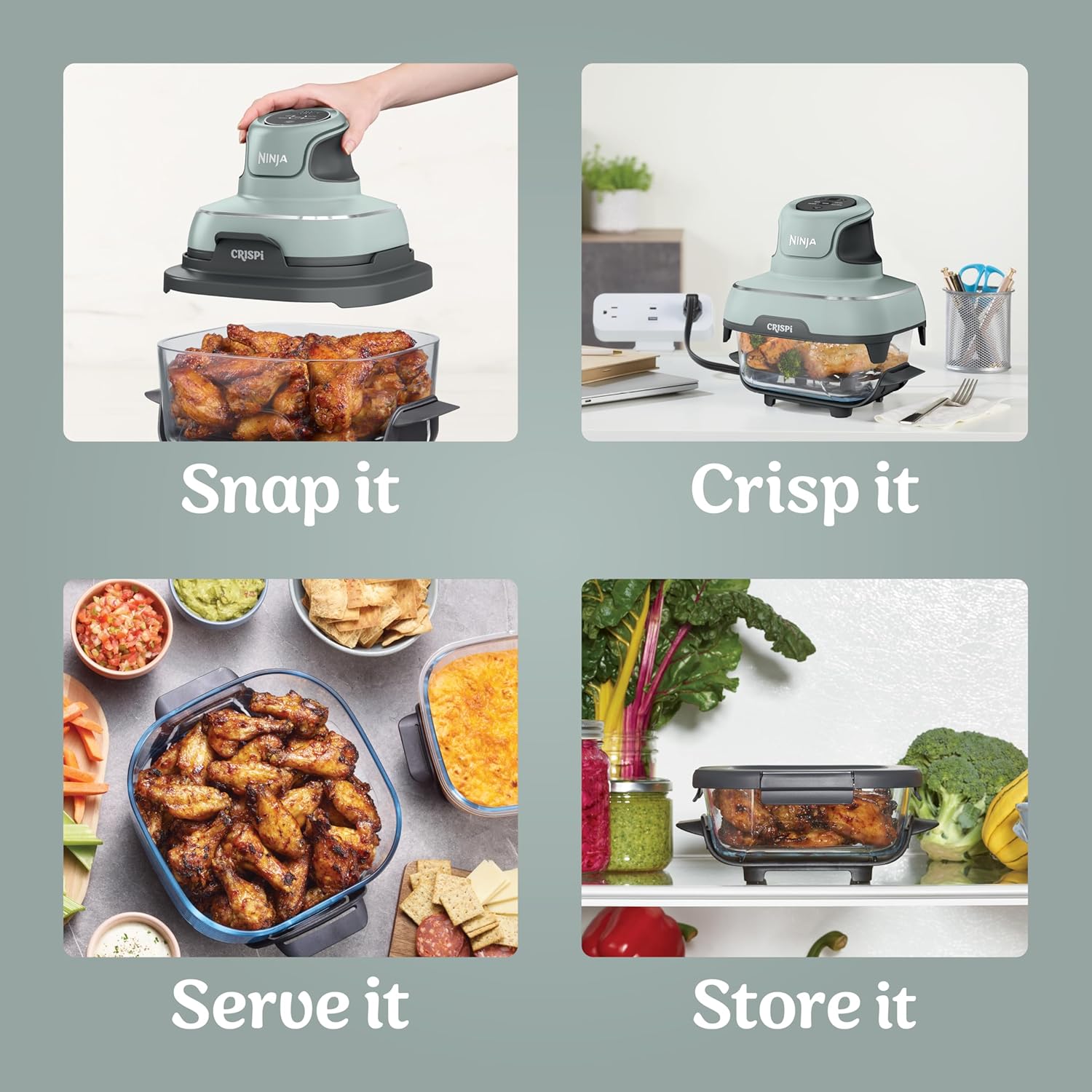 Thumbnail 6 de Ninja Crispi 4-in-1 Glass Air Fryer System (FN101SG)