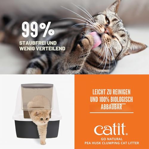 Detalle de Catit Go Natural Katzenstreu Lavendel – klumpend, 5,6 kg, staubfrei 99,9% und Lavendelduft