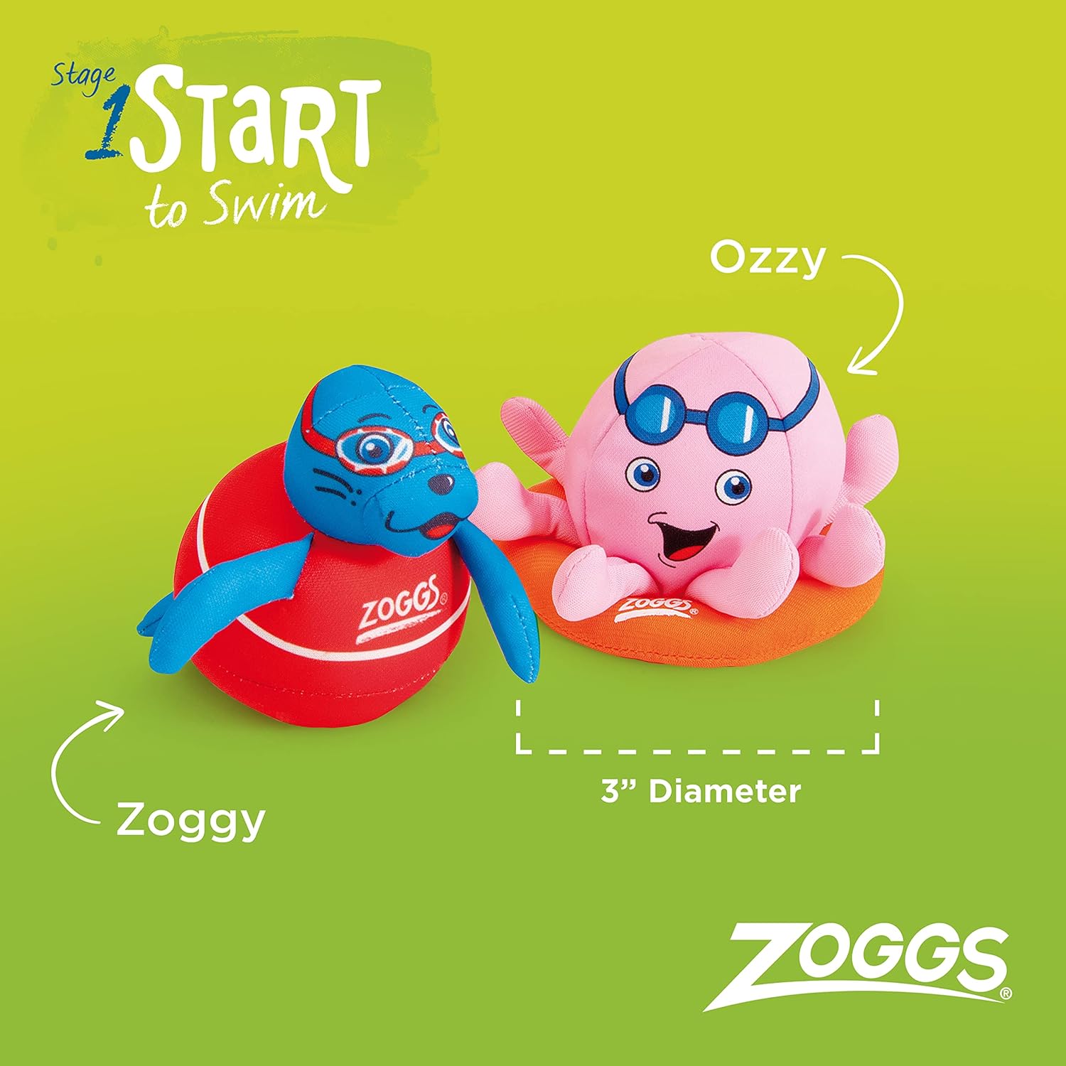 Detalle de Zoggs Baby (Set of 2) Kids Zoggy Soakers Sponge Toys – Multicolour