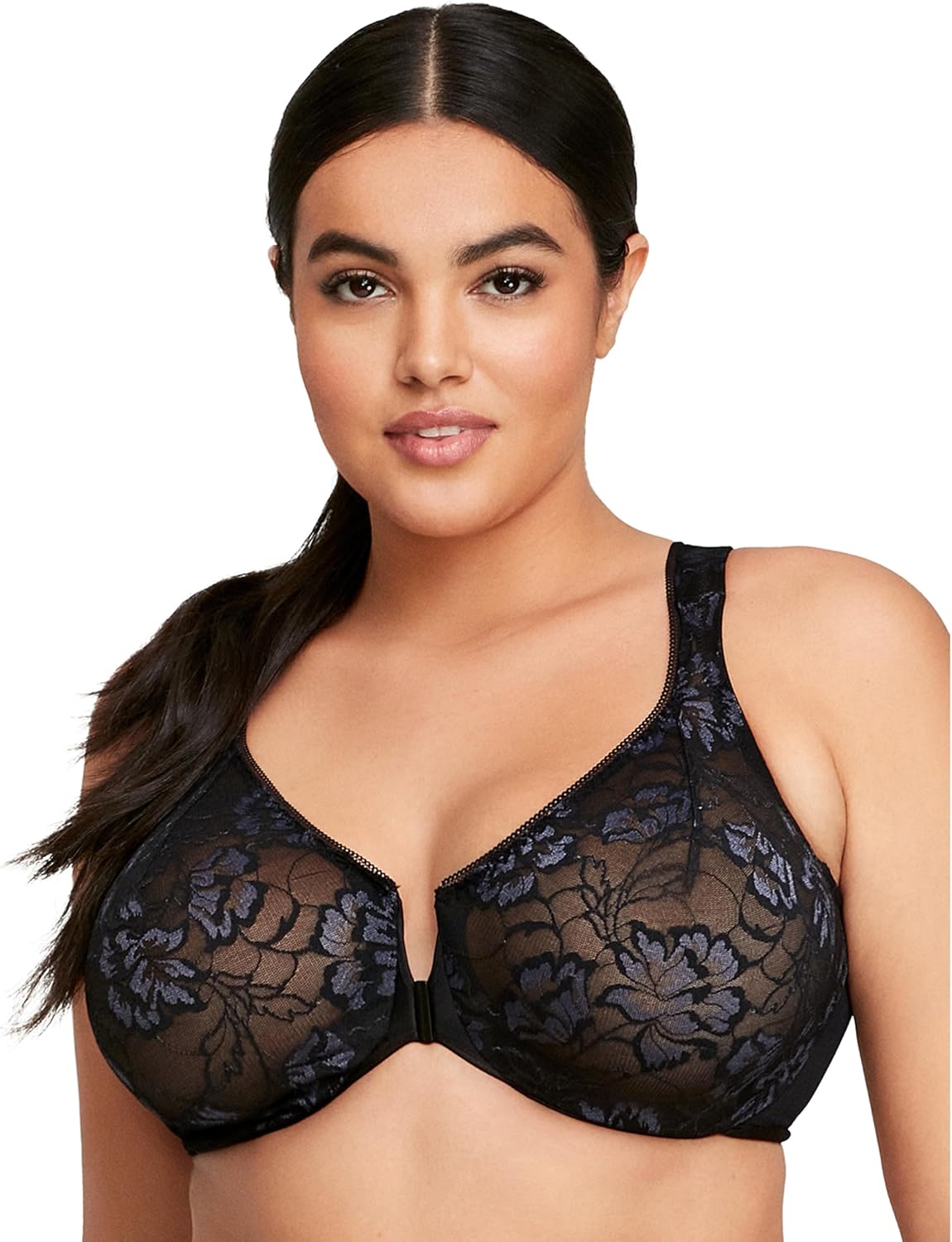 Thumbnail 6 de Glamorise Women’s Lacey T-Back Wonderwire Bra 9246 (Full Coverage) with Snap Front Closure