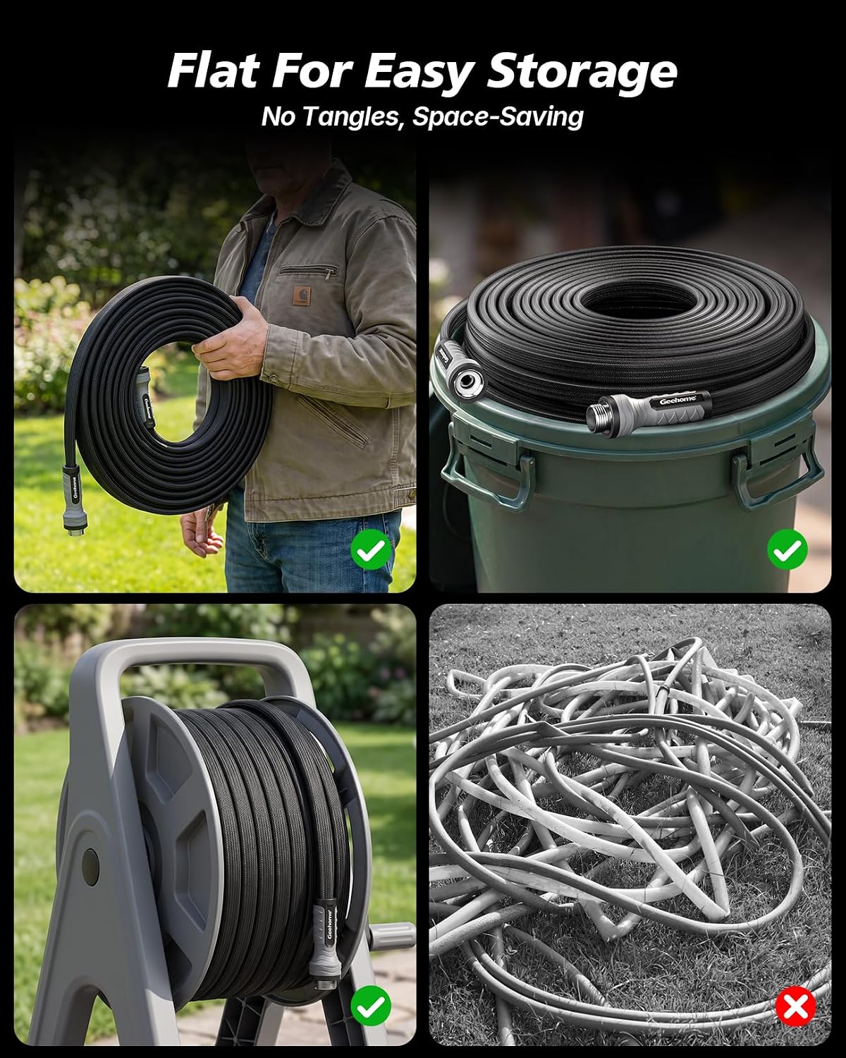 Thumbnail 6 de Geehome Flat Garden Hose 50FT